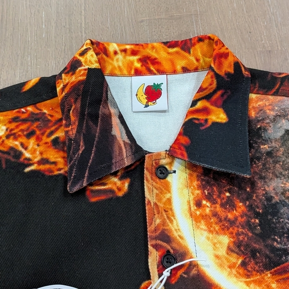 Mens Sky High Farm Workwear "World is Burning" Button Up Shirt Small - Picture 2 of 6